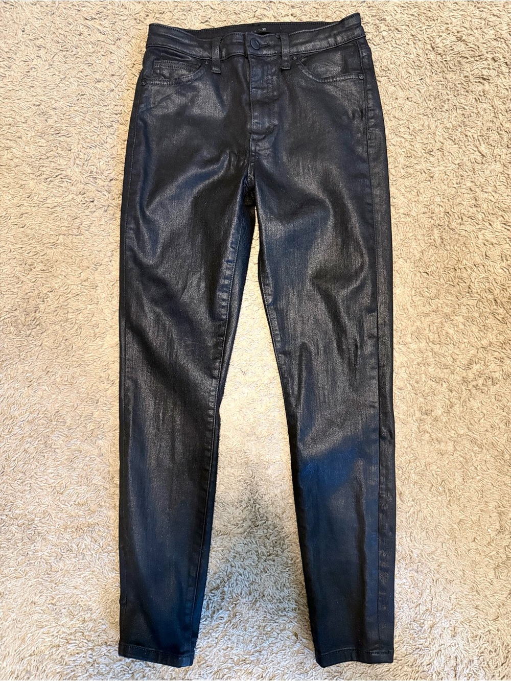 Joe's Jeans Black Coated Skinny Jeans